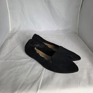Self Esteem Shoes Womens Size 7.5W Black Pointed Toe Ballet Flats Slip On